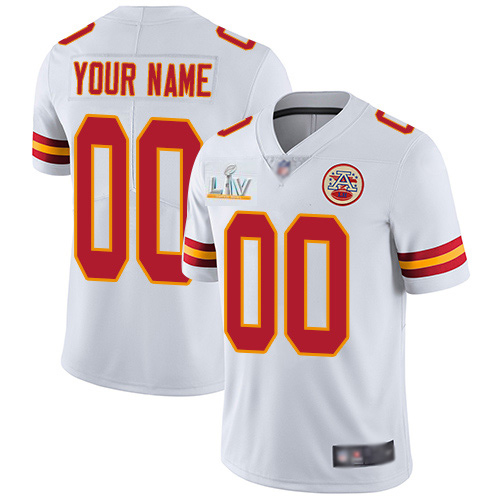 Men's Kansas City Chiefs Customized 2021 White Super Bowl LV Limited Stitched Jersey